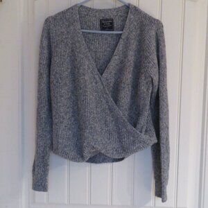Abercrombie & Fitch Cross over Front Sweater Grey Mix Small (K555)